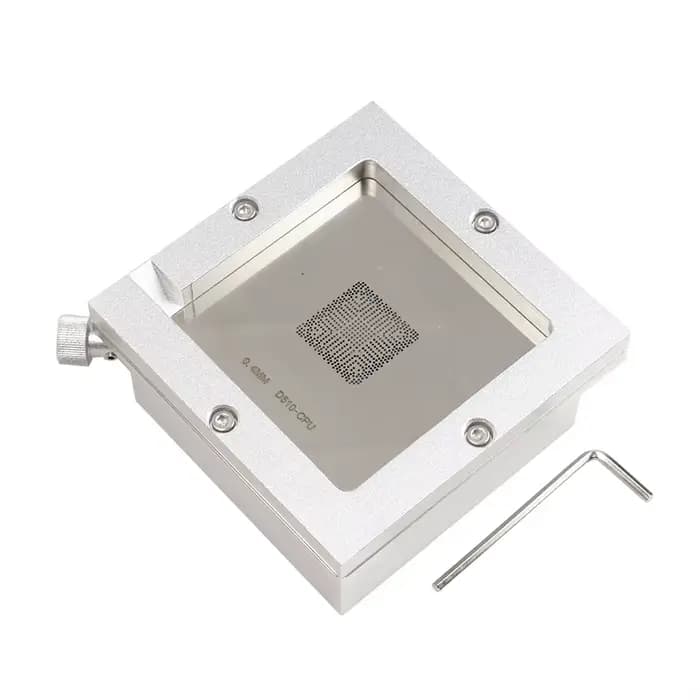 Table de plantation de boules argentées de 90mm, support de modèle en maille d'acier BGA, fixation F