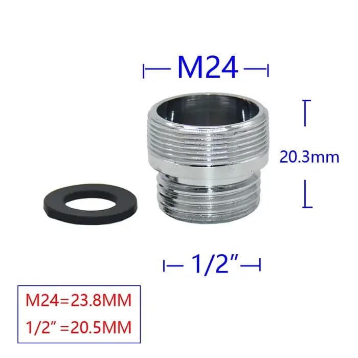Connecteur de filetage en laiton 1/2 "mâle à M22 M24 M20, pour salle de bains, adaptateur de robinet