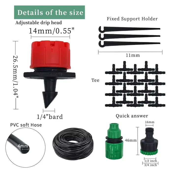 Système d'irrigation goutte à goutte bricolage, arrosage automatique, tuyau d'arrosage, micro kits a