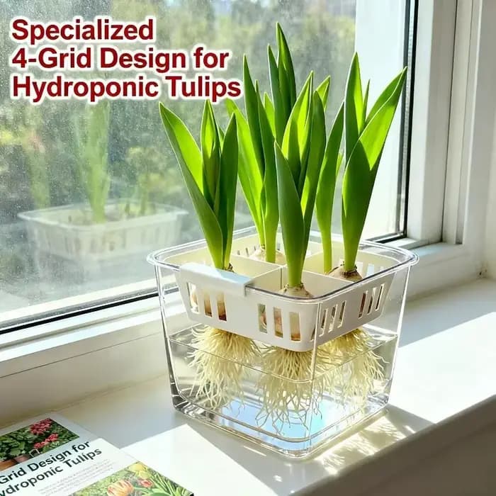 Pot de fleur à quatre grilles pour tulipes hydroponiques