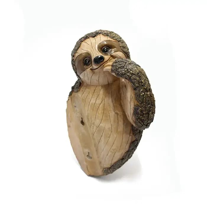 Statue de Paresseux en Résine, Visage d'Arbre Créatif, pour l'Extérieur, Cour, Artisanat, Ornement d'Animal de Jardin