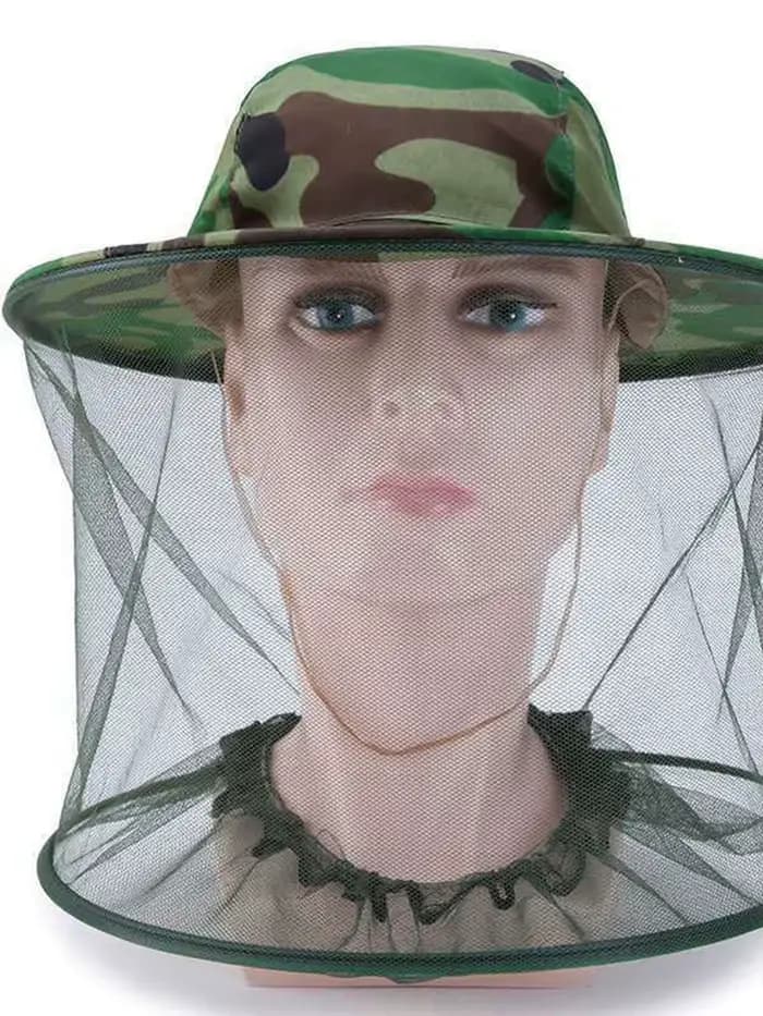 CamSolomon-Chapeau Apicole avec Moustiquaire, Châle Extérieur Anti-Moustique, Idéal pour la Pêche et