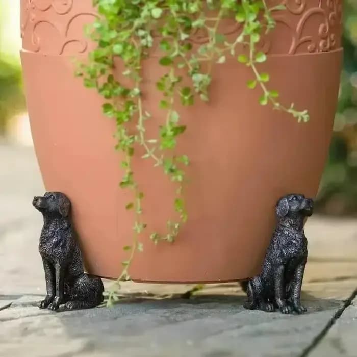 3 pièces Pot de fleur pieds support extérieur jardin résine Pot pied plante bonsaï supports forme animale chat chien lapin Pots de plantes Risers Pad