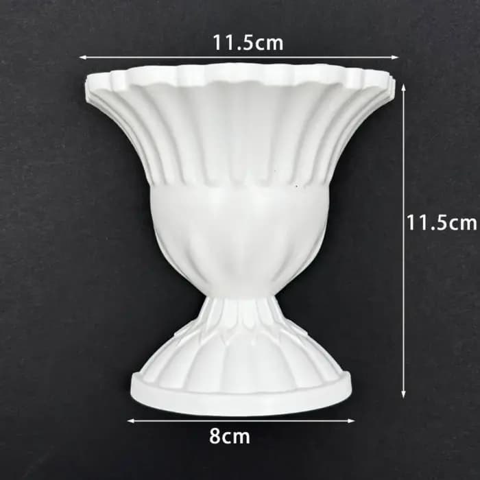 Nouveau vase mural demi-cercle blanc peint à la main