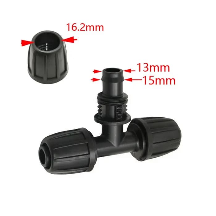 Joendoc1/2 "x 3/8 en effet 1/4 en effet 1/8 6.0mm, connecteurs de tube PE 16mm, raccord de tuyau réd