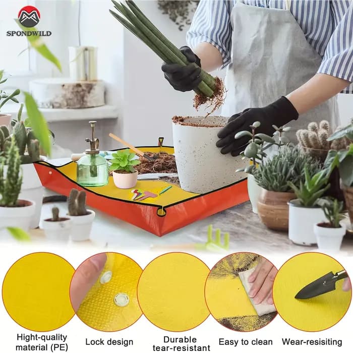 Ensemble de tapis de plantation pliables et imperméables, tapis de rempotage réutilisable pour pots