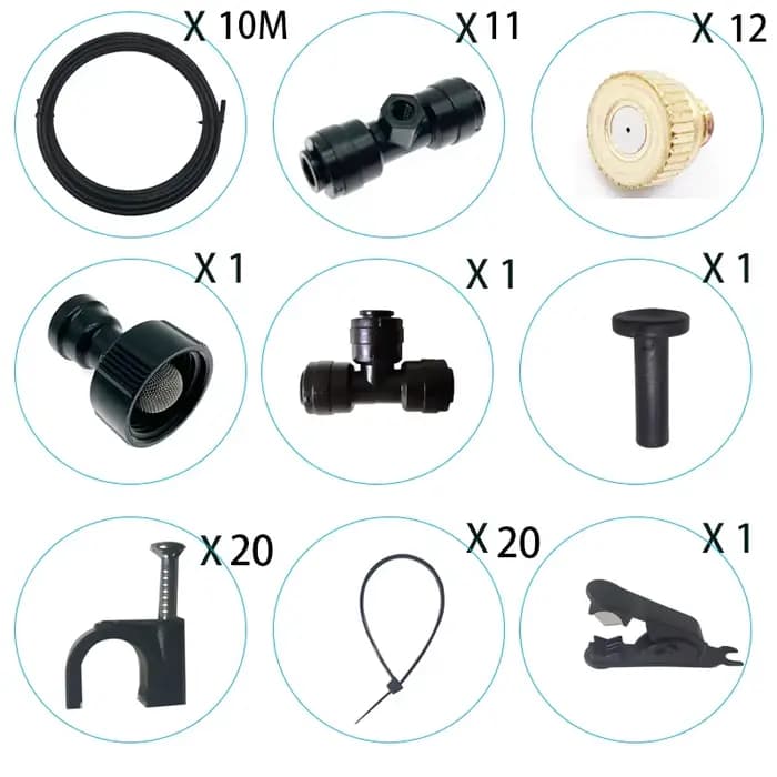 Système de brumisation DIY pour extérieur, pulvérisateur de jardin, ligne de brumisation de 10 m, 12