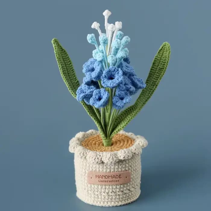 Grande plante en pot de jacinthe au Crochet faite à la main, décoration de maison, accessoires de ph