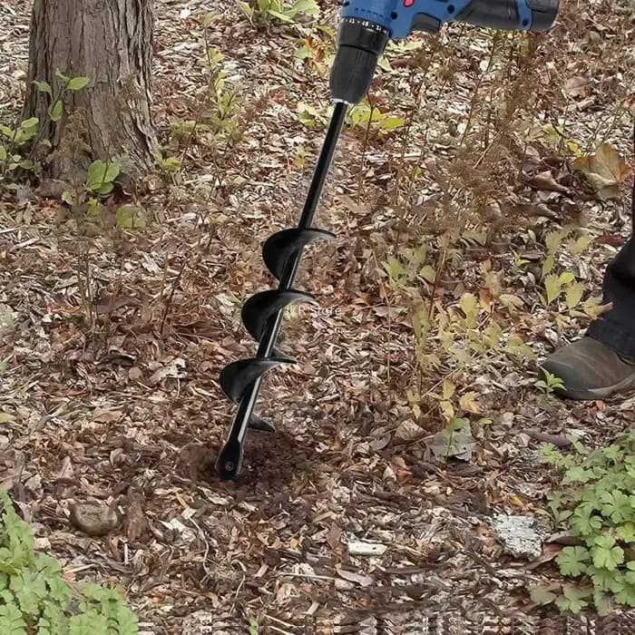 Tarière spirale manuelle ou électrique pour jardinage