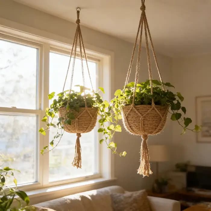 1PCS Pot de fleurs suspendu, paniers décoratifs, rangement extérieur pour plantes, jardinière, décorations pour la maison, pot de fleurs, jardinière, panier de balcon