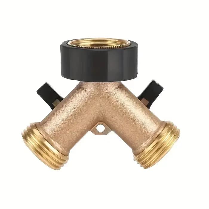 1 ensemble de distributeurs de tuyau d'arrosage en laiton robuste à double tête, adaptateur de robin