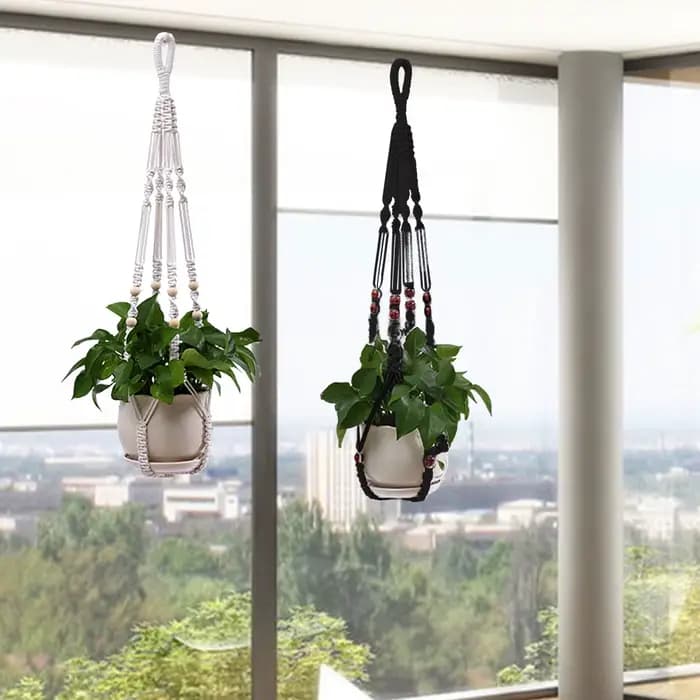 Filet de suspension pour plantes en macramé, supports de pots de fleurs suspendus, panier de jardinière suspendu fait à la main pour intérieur et extérieur, décoration Boho