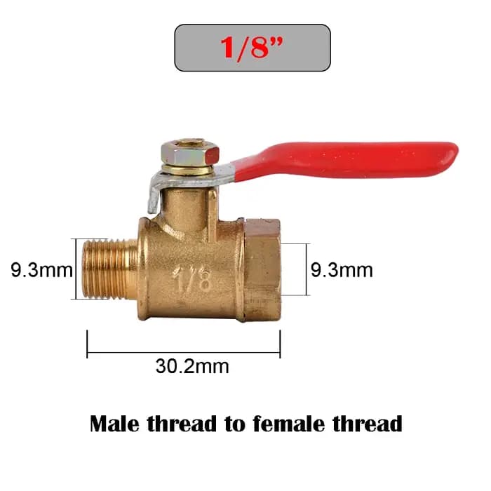 Petit robinet à bille en laiton 1/8 "1/4 en effet 3/8 en effet 1/2 filetage femelle/mâle, joint de a