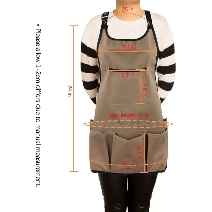 Tablier de jardinage avec grandes poches pour femmes