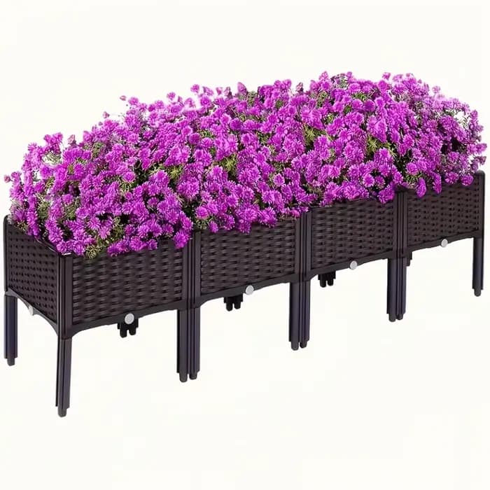 Boîte de plantation à 4 compartiments pour balcon domestique, pot de fleurs en plastique pour pépini