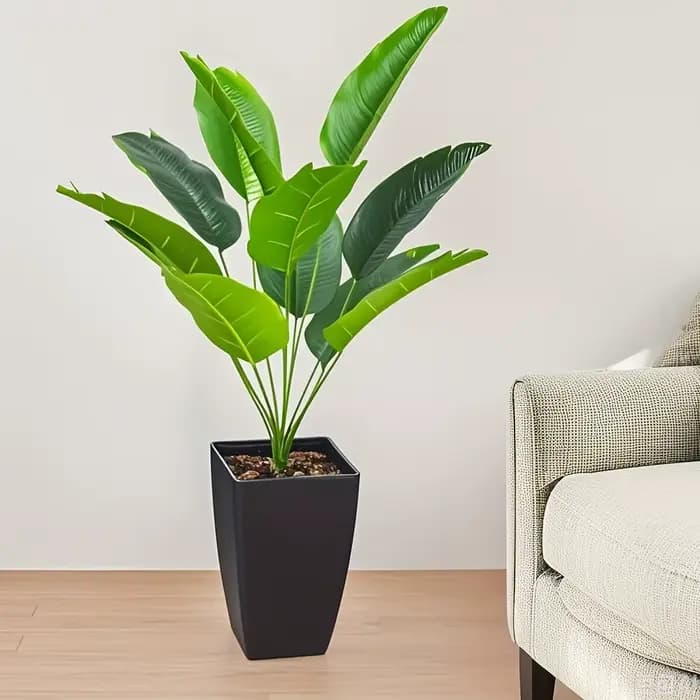 Pot de fleurs moderne en plastique noir, pour intérieur/extérieur, avec design conique brillant, idé