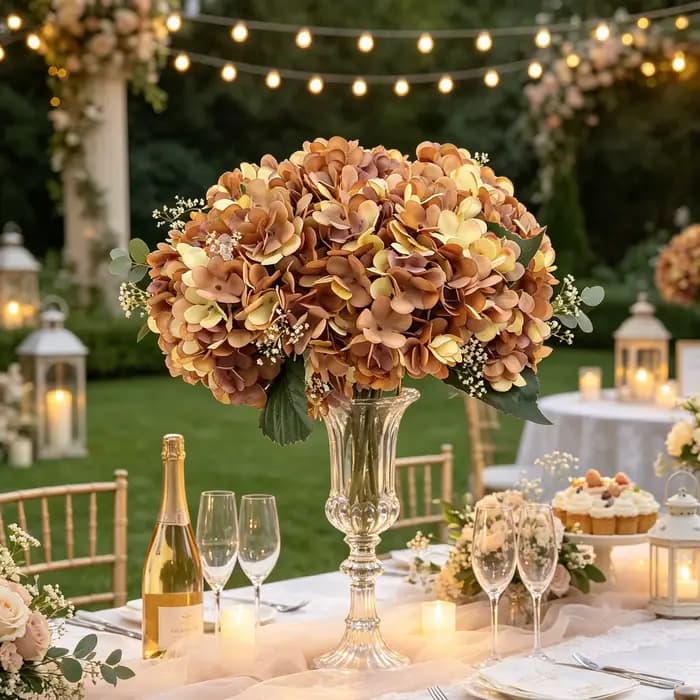 Fleurs d'hortensia artificielles pour arrangements de maison