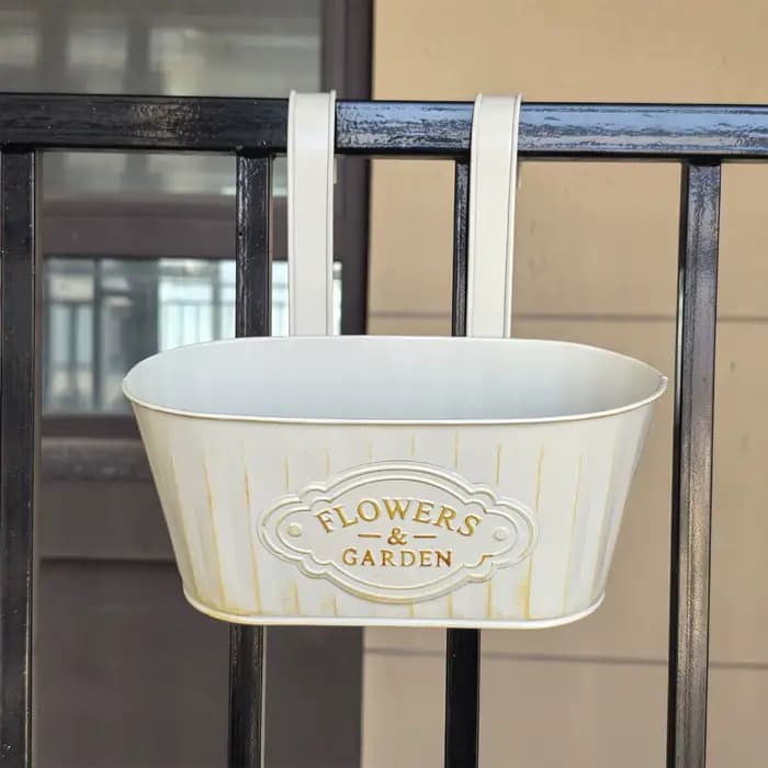 Jardinière suspendue en métal pour fenêtre, support pour plantes à fleurs avec trous de vidange, dou