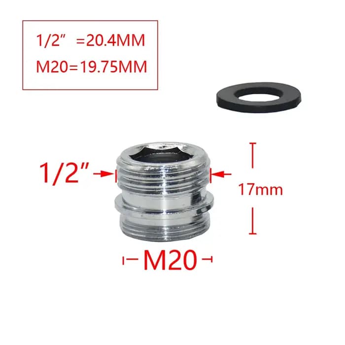 Connecteur de filetage en laiton 1/2 "mâle à M22 M24 M20, pour salle de bains, adaptateur de robinet
