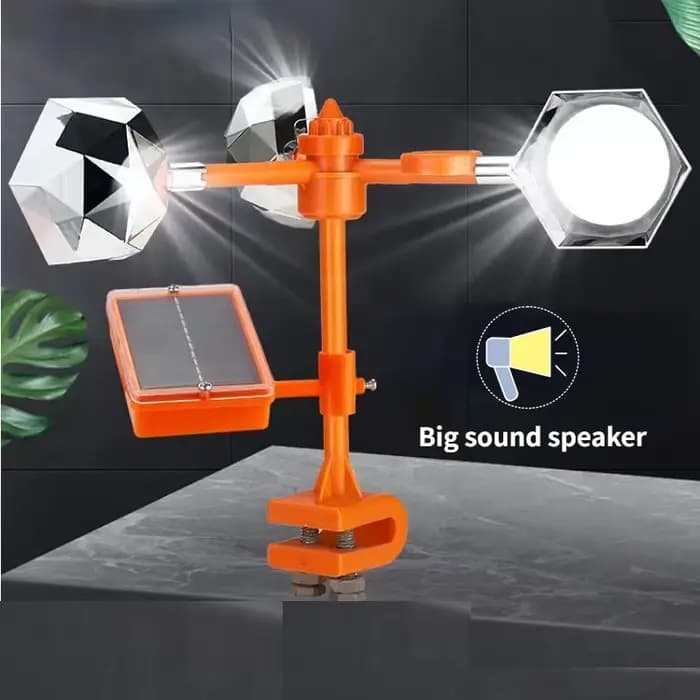 Répulsif Solaire Ultrasonique pour Oiseaux, Réflecteur Rotatif Résistant à 360 °, Dispositif pour Co