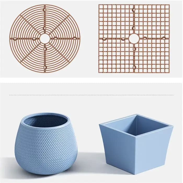 Protection de sol pour pot de plante avec grille