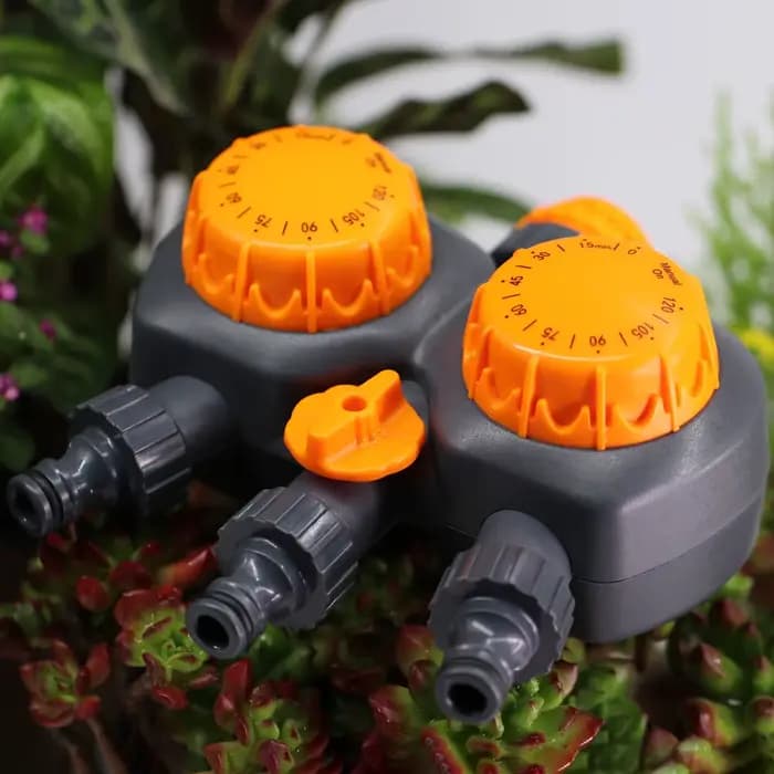 Minuterie mécanique de jardin à 3 voies avec double contrôle