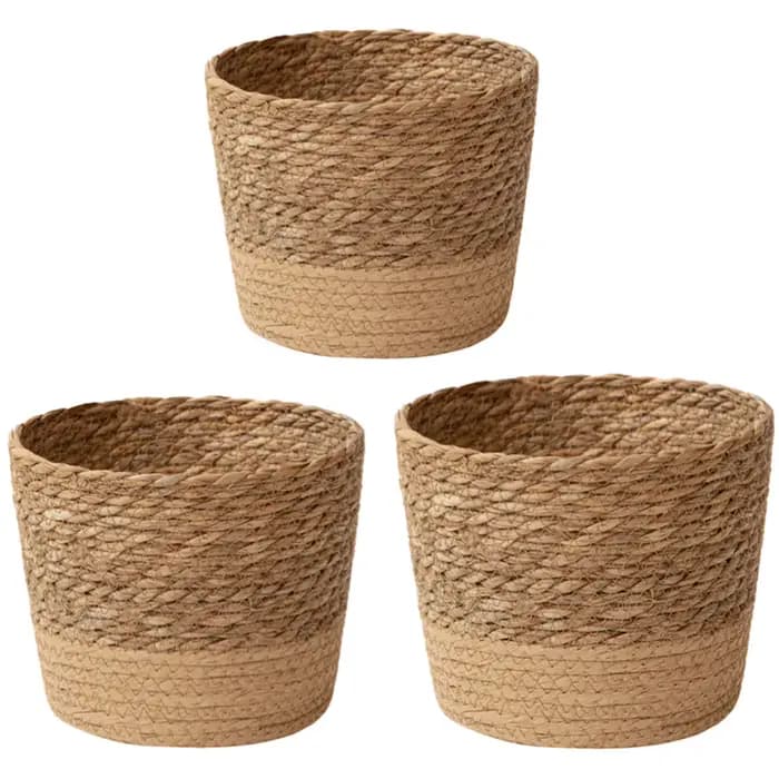 Panier de rangement en rotin tressé pour plantes, pot de fleurs en osier, jardinière artisanale tiss