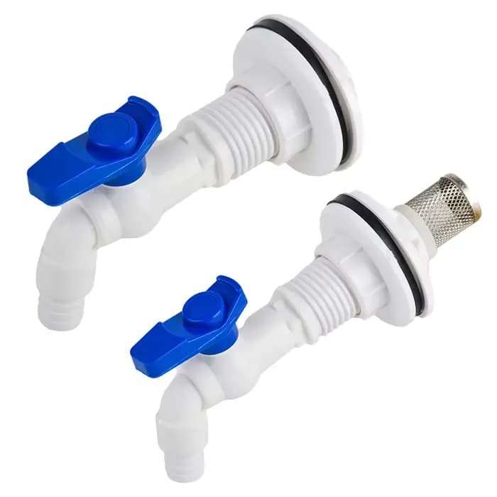 Robinet de robinet de 1/2 pouces, raccord de cloison pour baril d'eau, réservoir d'eau, barils de pl