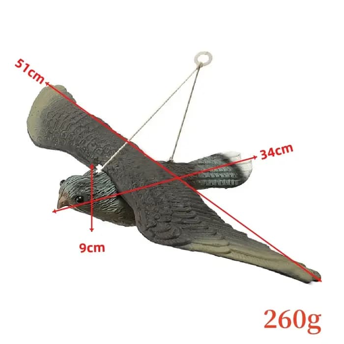 Faux faucon volant 3D, leurre répulsif d'oiseaux