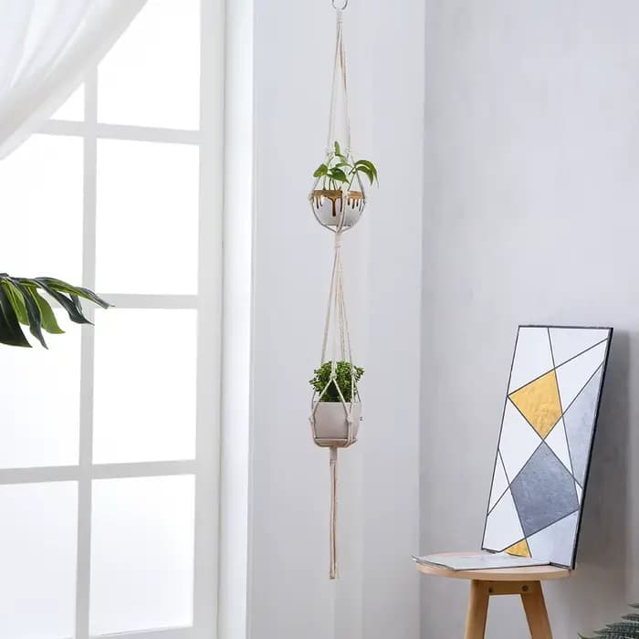 Paniers de suspension pour plantes en macramé, support pour Pots de fleurs, balcon, décoration mural