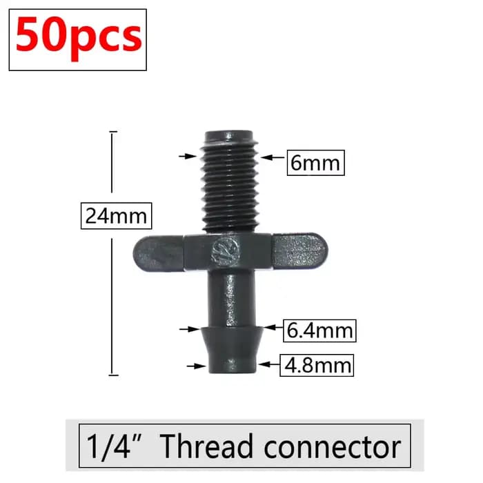 Connecteurs de tuyaux d'arrosage 1/81/4 ", coude en T barbelé, prise d'extrémité transversale, systè