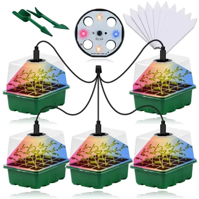 Plateaux de démarrage pour plantes, pots de pépinière à LED avec lumière de croissance, lampe Lauren