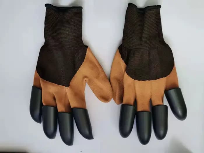 Gants de jardin marron avec griffes, pour travaux de jardinage, plantation et creusement faciles, pr