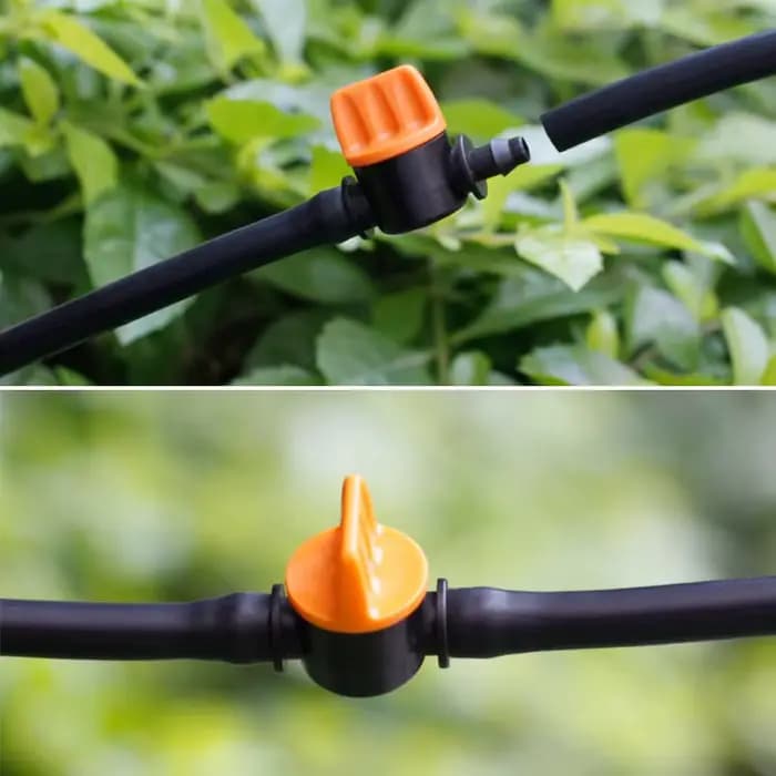Mini Valve barbelée de 1/4 pouces, connecteurs de robinet de jardin pour tuyau d'irrigation de 4/7mm