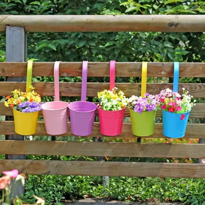 Pot de fleur suspendu en fer de Style naturel robuste