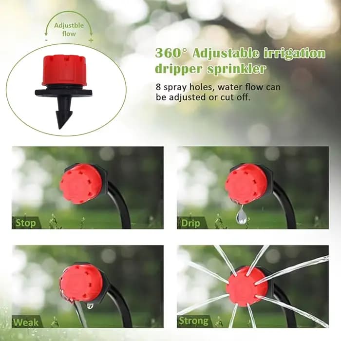Micro système d'irrigation goutte-à-goutte Portable 20M, arrosage automatique avec goutteurs réglabl