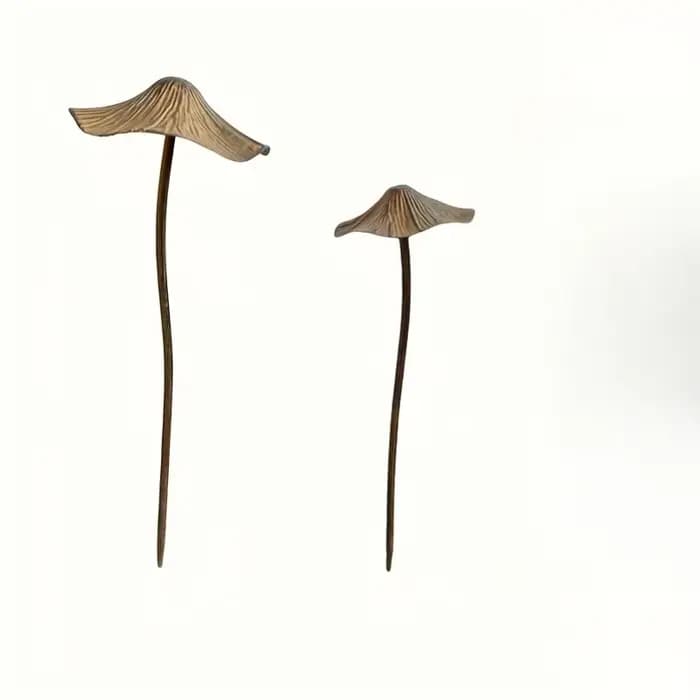 Ensemble de décoration de jardin champignon rouillé rétro en métal, plaque champignon rouillé pour e
