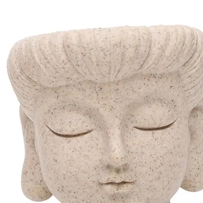 Pot de fleur tête de bouddha, jardinières de vase bourgeon, sculpture ouverte, beaucoup de plantes p