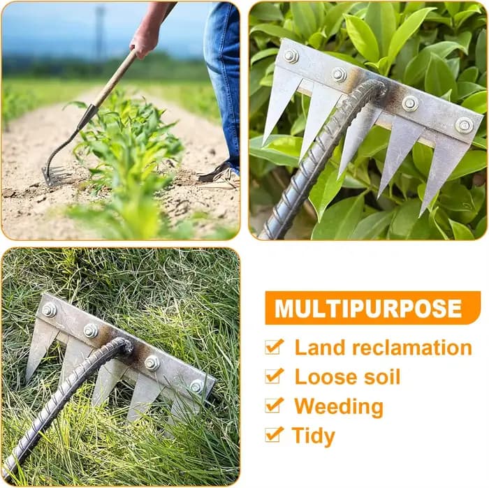 5/6/7/8 dents fer jardinage houe désherbage râteau outil agricole saisir