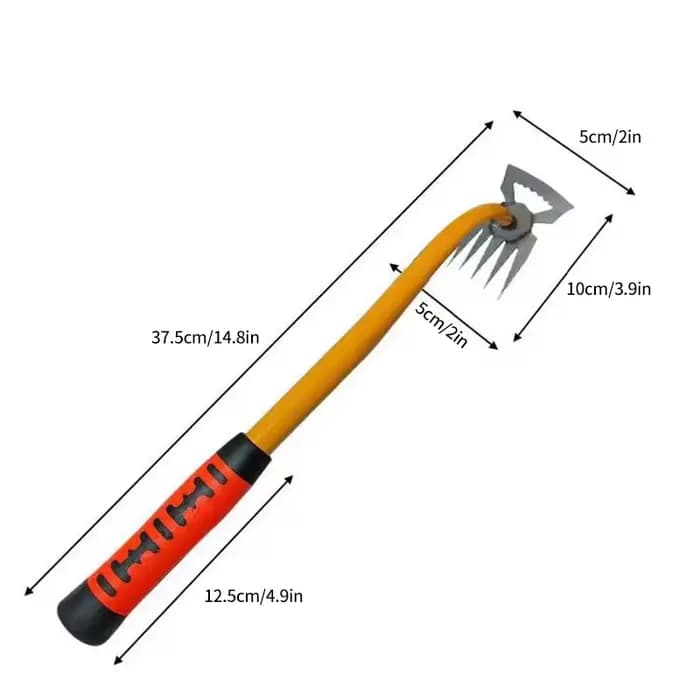 Outils de jardinage 2-en-1 : Pelle à désherber et à planter, Râteau pour déchausser le sol et labour