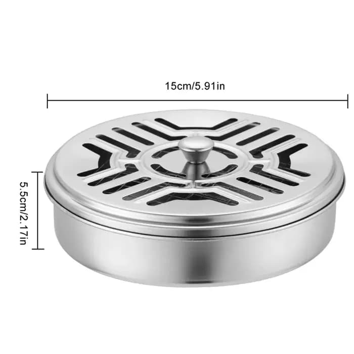 Support pour spirales anti-moustiques en acier inoxydable, boîte à spirales anti-moustiques avec cou