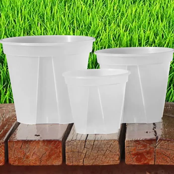 Pot de fleur en plastique transparent pour contrôle des racines