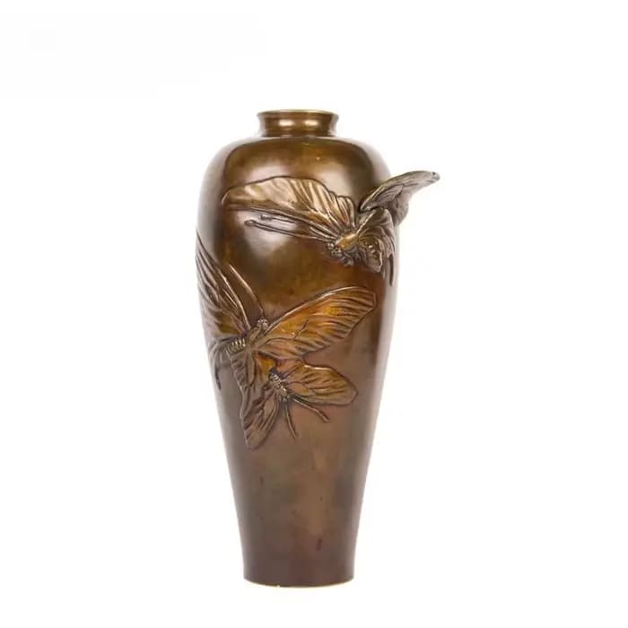 Vase décoratif moderne en laiton et métal pour jardin extérieur