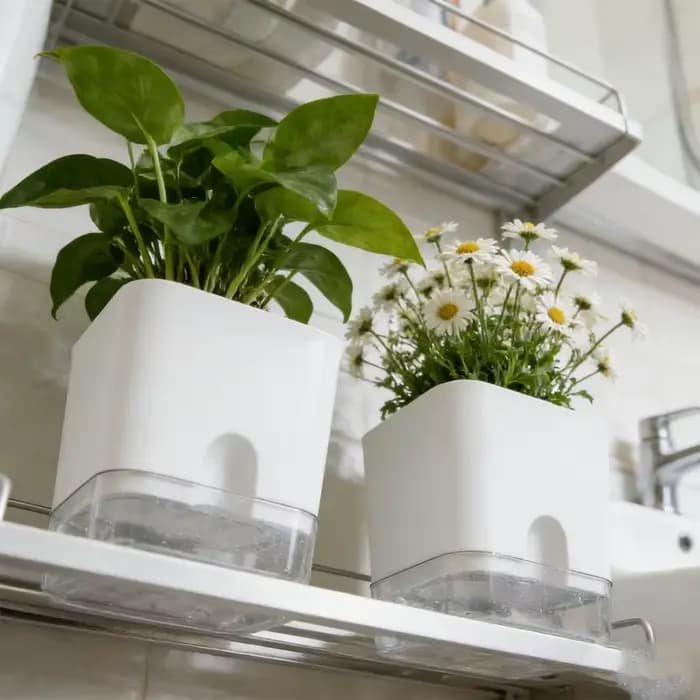 Pots de fleurs auto-arrosants S/M/L avec trou de drainage