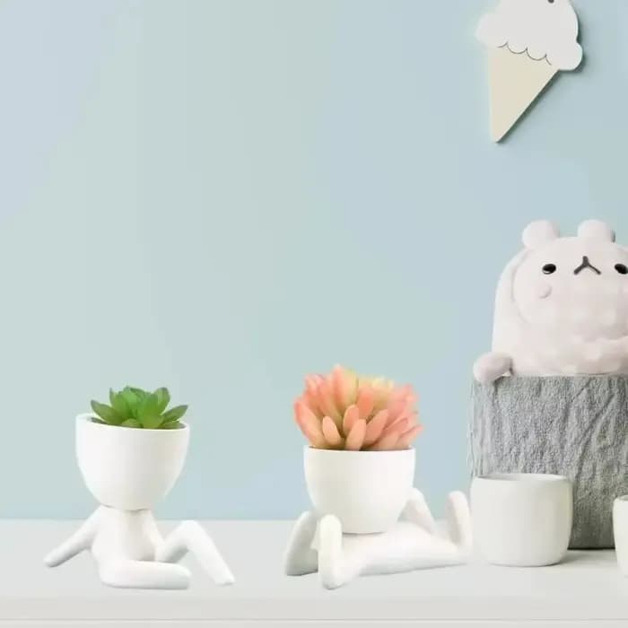 Pots de fleurs et jardinières de balcon en céramique blanche