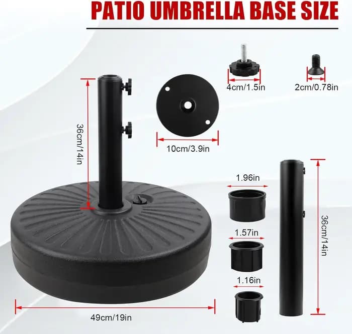Support de base de parapluie d'extérieur rempli d'eau, support de poids avec antidérapant, porte-par