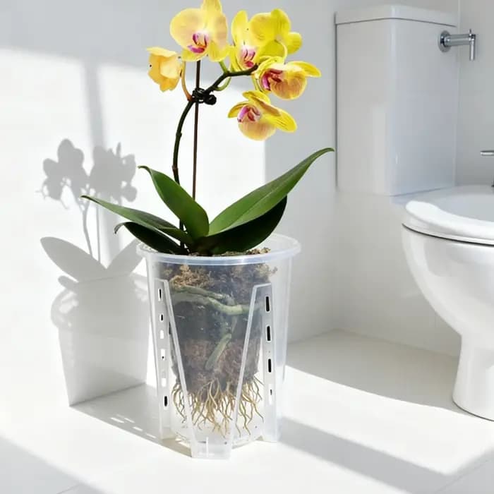 Pots à orchidées en plastique transparents avec trous de ventilation pour la plantation des Phalaenopsis
