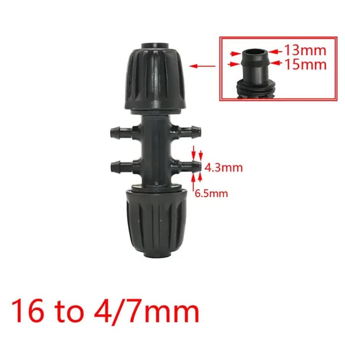 Joendoc1/2 "x 3/8 en effet 1/4 en effet 1/8 6.0mm, connecteurs de tube PE 16mm, raccord de tuyau réd