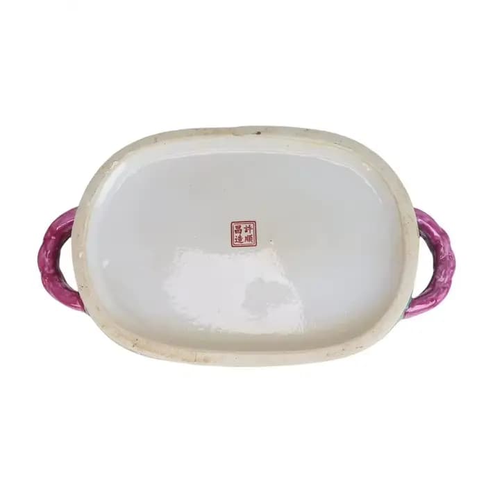 Pot à fleurs ovale en porcelaine chinoise antique