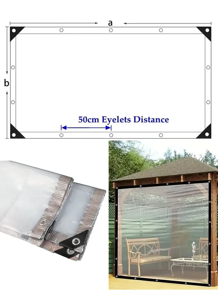 Bâche transparente imperméable pour Gazebo de jardin